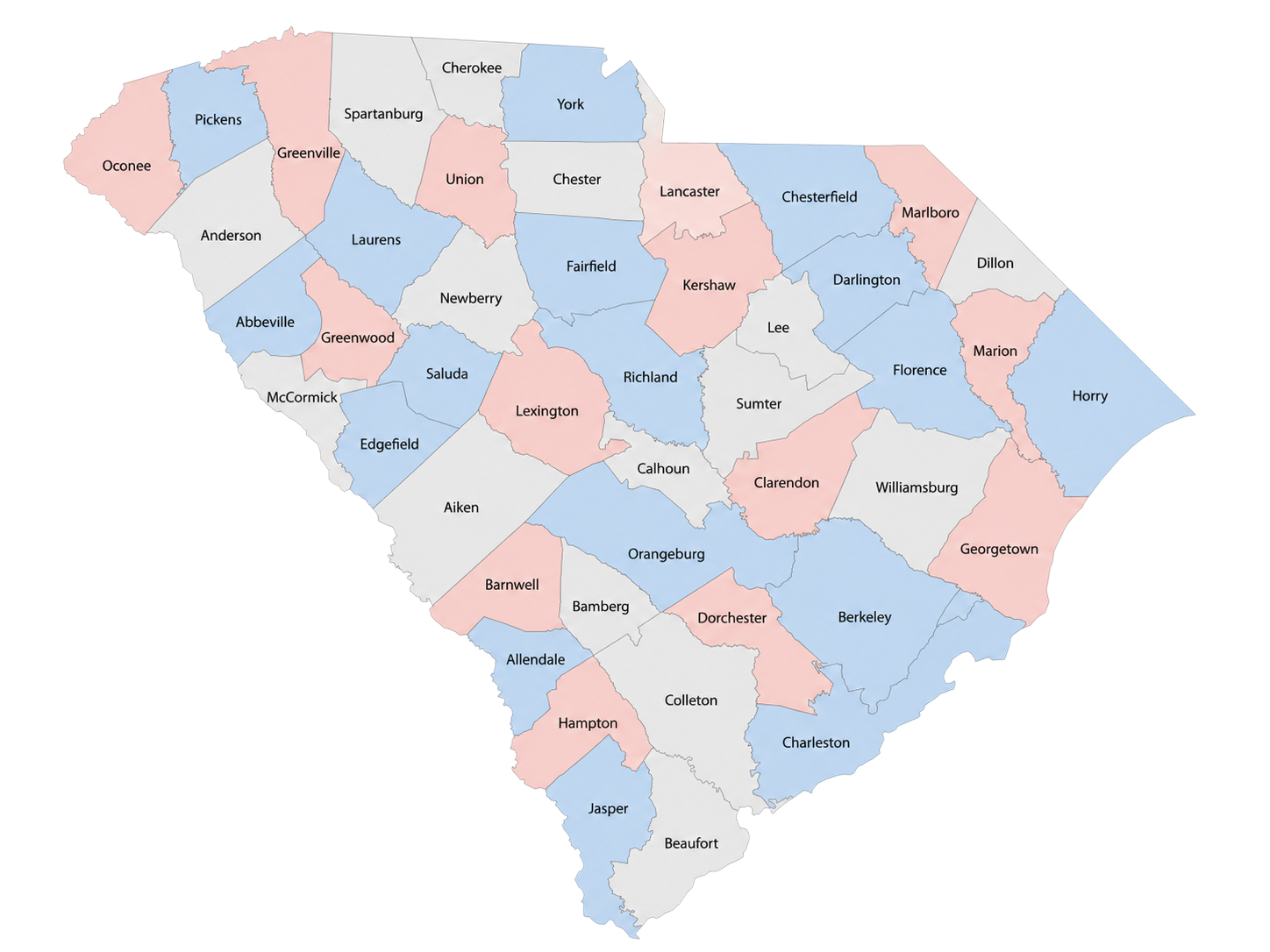 Map of South Carolina marking Armada Law's Greenville and Greenwood offices