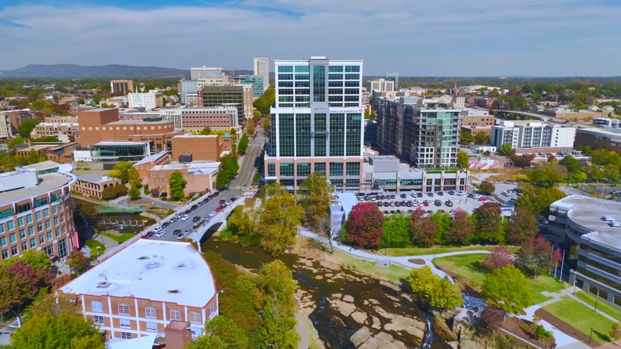 Aerial view of downtown Greenville, South Carolina