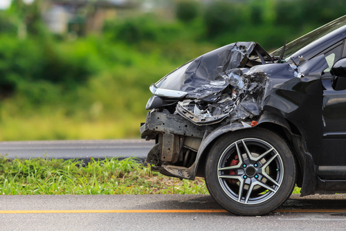 Car accident scene in Greenville
