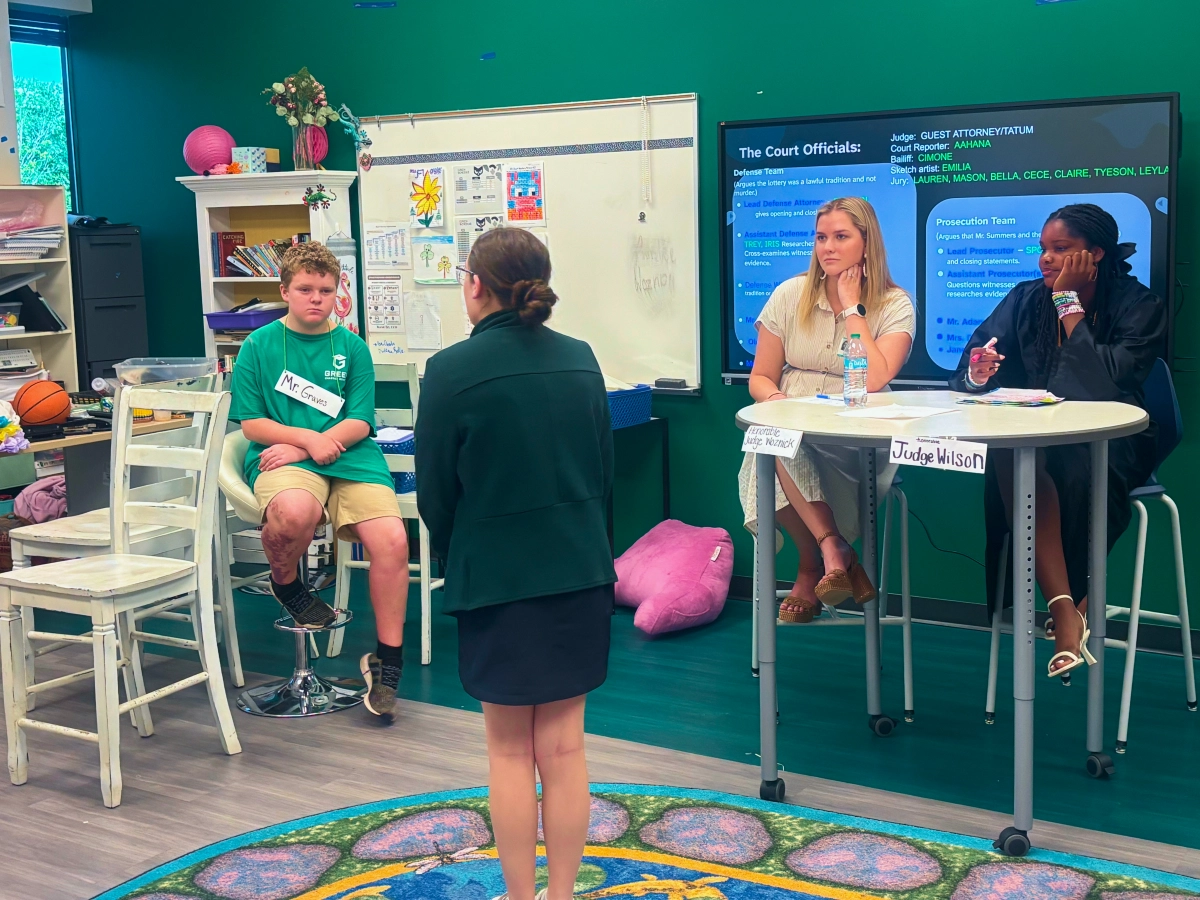 Armada Law Attorney Anslee Woznick Judges a Middle School Mock Trial in Simpsonville