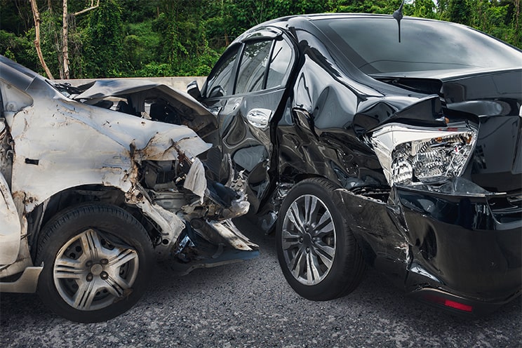 Sideswipe accident on highway