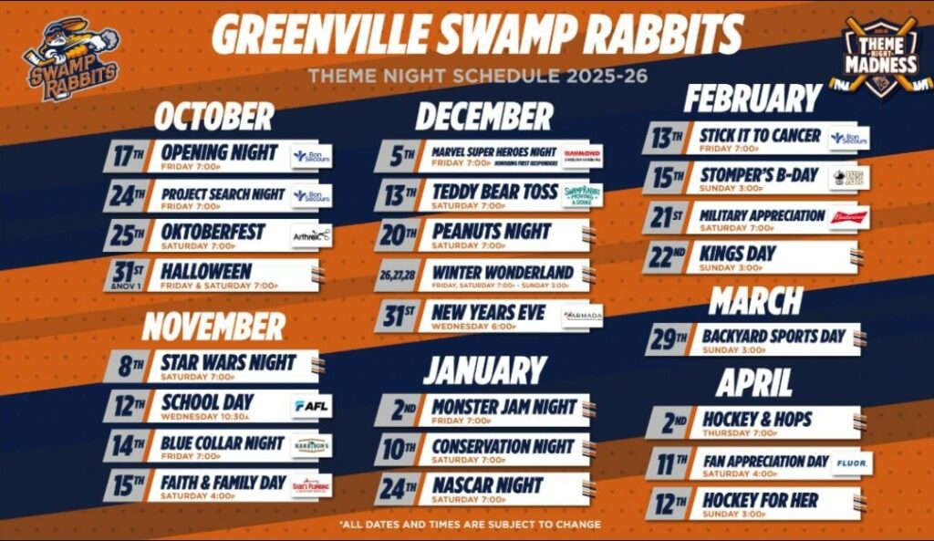 Greenville Swamp Rabbits 2025-2026 season