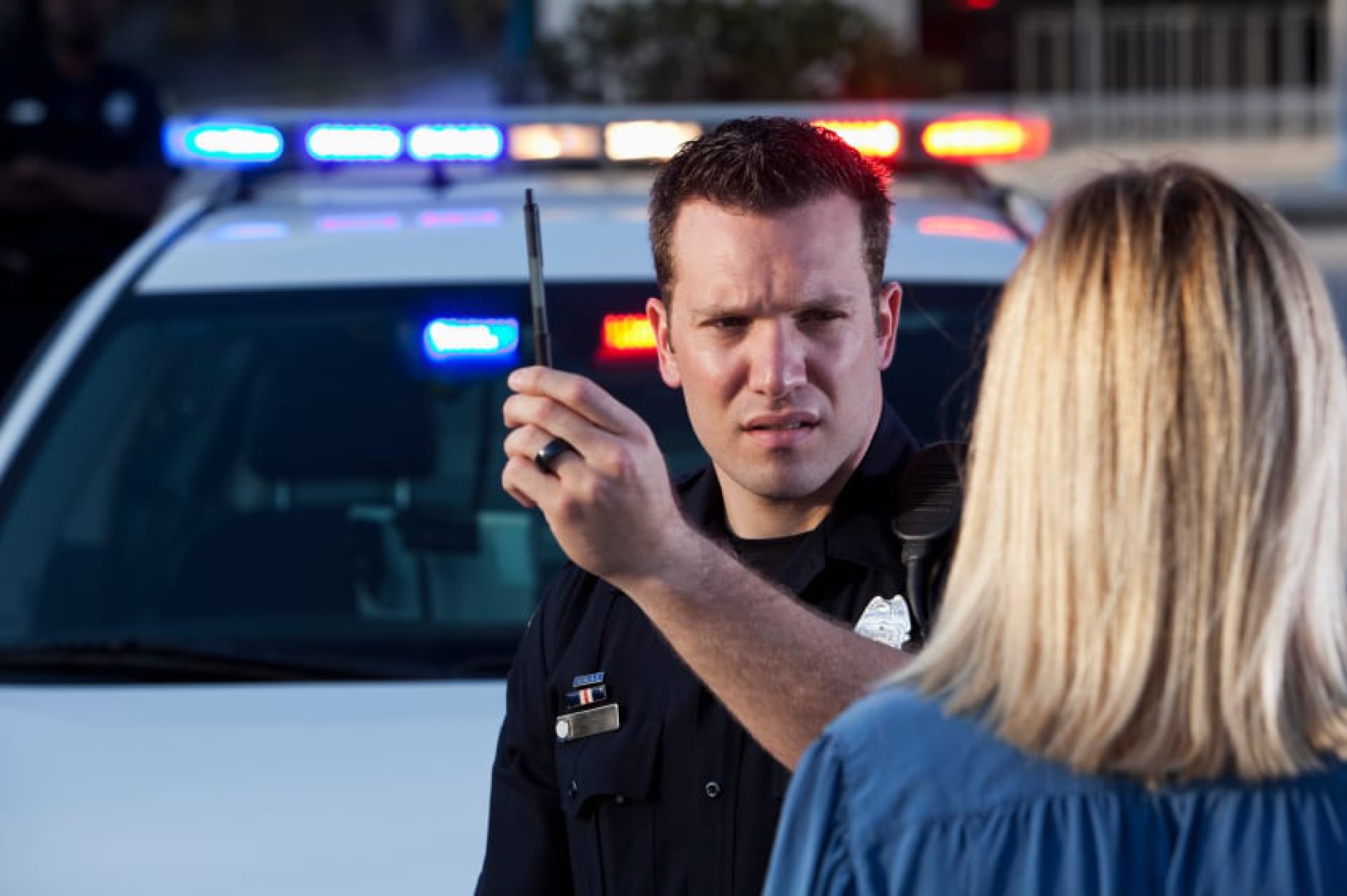 Photo of sobriety test performed by police