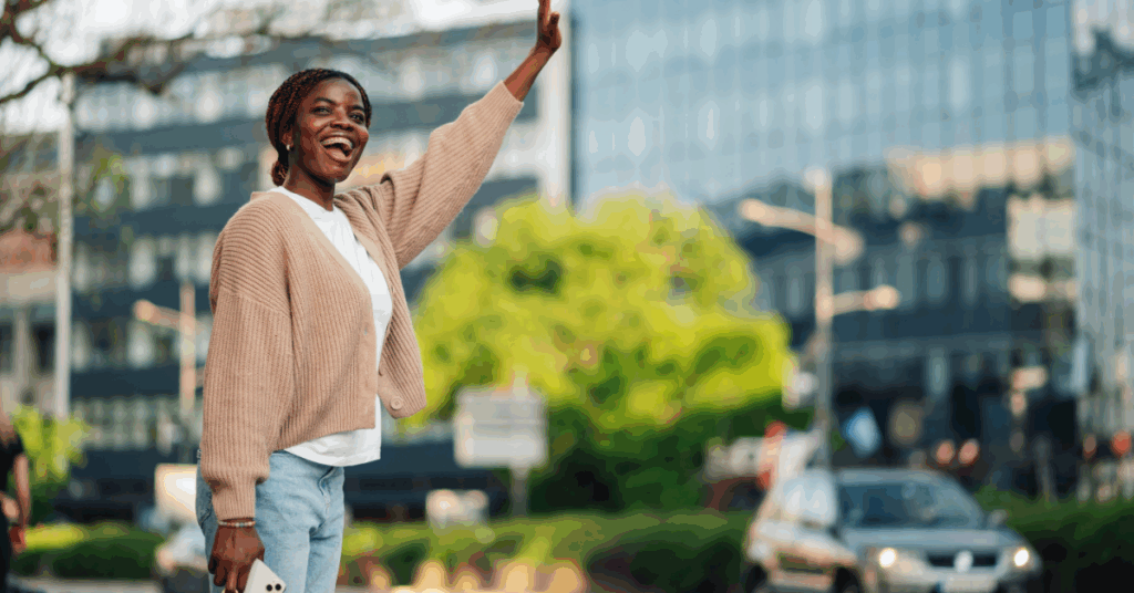 rideshare rider waiting for ride