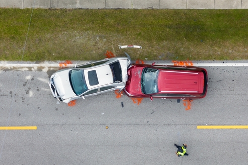 Multi-vehicle accident scene