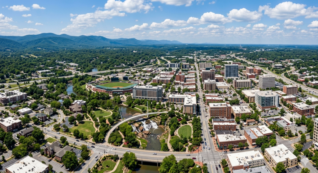 greenville sc aerial view Gemini Generated image