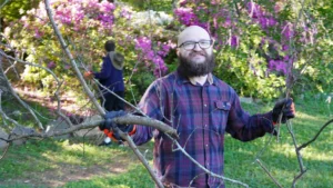 Matt, legal specialist at Armada Law, clearing debris in Cleveland Park